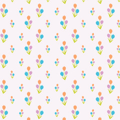 Printable vector seamless floral pattern, cute pattern with small flowers for gift paper, dress, scarf, tablecloth, bookmarks, scrapbook	