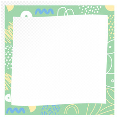 Vector frame with hand-scribbled decorative outline shapes