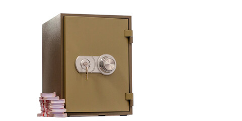 safe with combination lock isolated