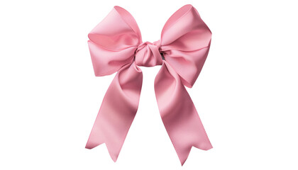 Fototapeta premium pink ribbon isolated on a white background, coquette fashion