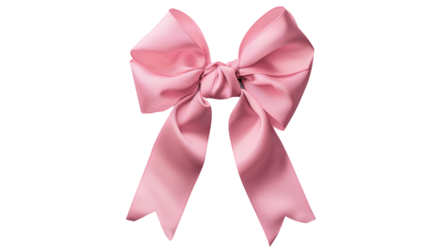 pink ribbon isolated on a white background, coquette fashion