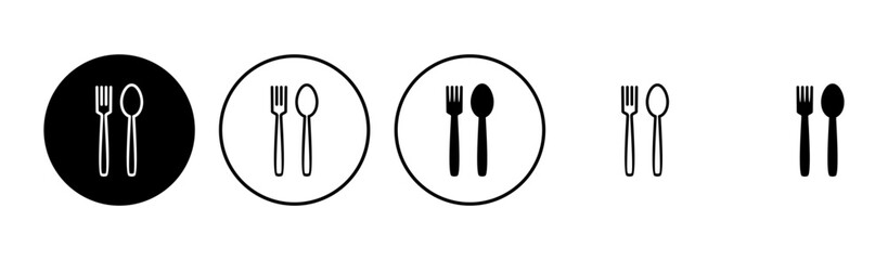 spoon and fork icon set. spoon, fork and knife icon vector. restaurant icon