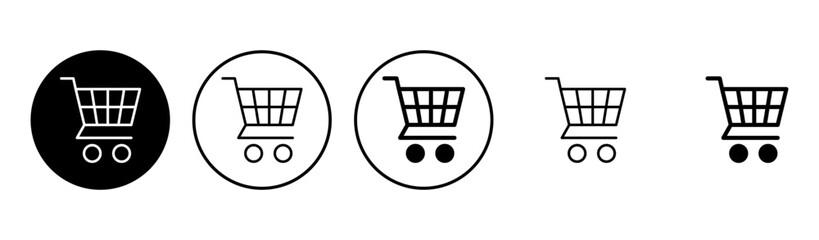 Shopping icon set. Shopping cart icon. Trolley icon vector