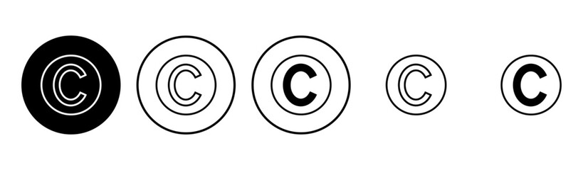Copyright icon set. copyright symbols