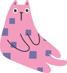 Sitting Cat With Pattern