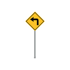 Turn Left Traffic Sign Vector