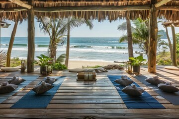 Beachfront wellness resort offering holistic health programs Spa treatments And yoga classes with ocean views.