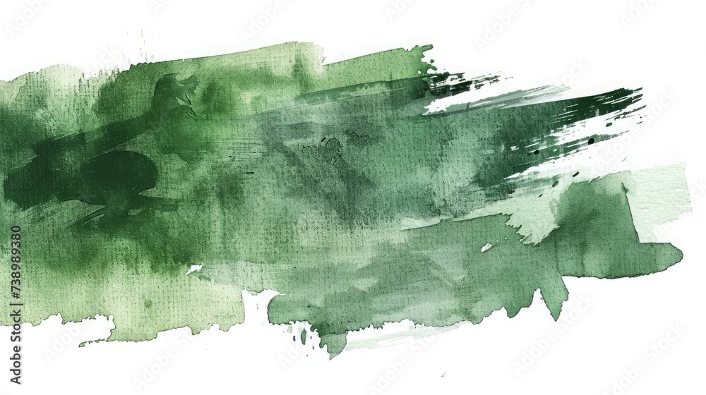 Wall mural Green watercolor brush strokes with space for your own text