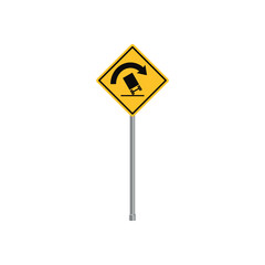 Truck Rollover Traffic Sign Vector