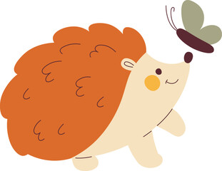Hedgehog With Butterfly