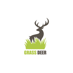 Grass Deer Logo Vector Animals