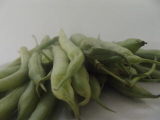 	 Green beans in a supermarket, Ejotes en un supermercado	