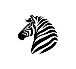 zebra simple logo icon vector horse minimal negative space