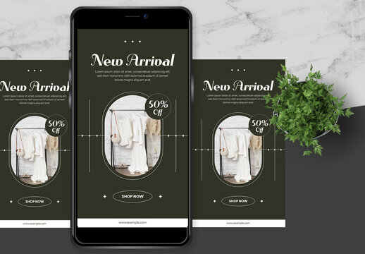 Green and White New Arrival Fashion Social Media Story