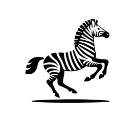 Fototapeta na wymiar zebra simple logo icon vector horse minimal negative space