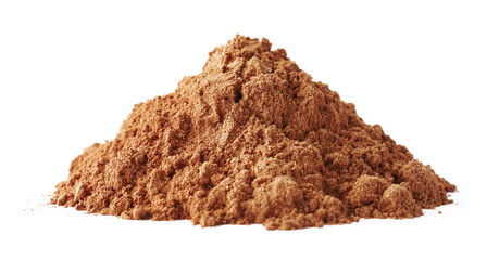 Pile of dry aromatic cinnamon powder isolated on white
