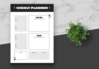 White and Black Expessive Typography Planner