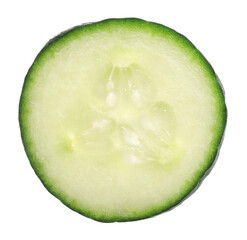 Slice of fresh cucumber isolated on white