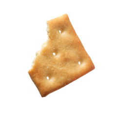 Piece of tasty cracker isolated on white
