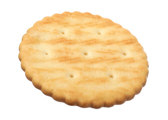 Tasty crispy round cracker isolated on white