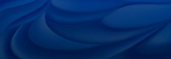 Abstract background of soft curved surfaces in dark blue tones - obrazy, fototapety, plakaty