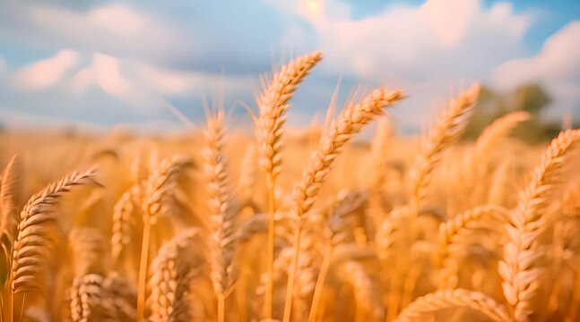Summer field with golden wheat
