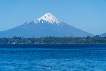 Osorno volcano in the Llanquihue lake