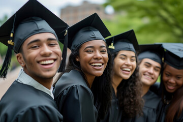  Multiethnic Graduates Sharing Joyful Moment