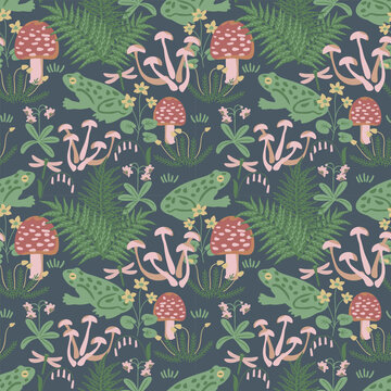 Seamless frogs pattern