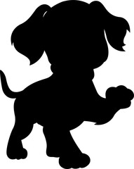 Happy puppy with a playful pose