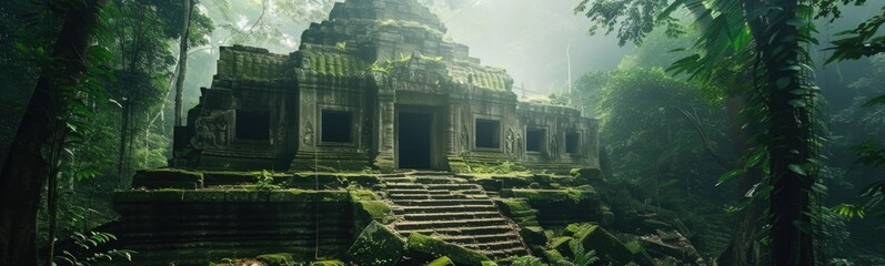 Ancient ruins background . Banner