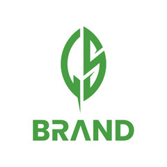 monogram g s leaf shape logo