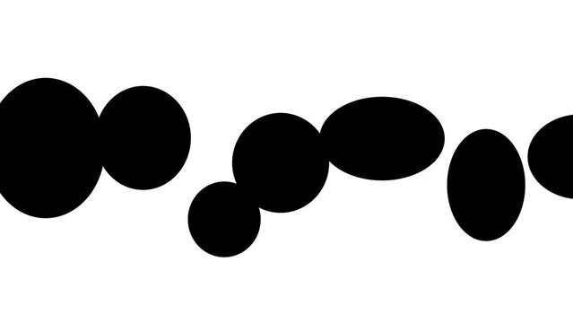 Black circles or geometric spots run across the horizon.