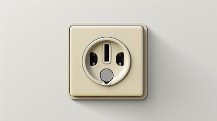 Illustration of an electric outlet on a white background