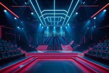 Innovative esports tournament arena Dynamic and immersive gaming experience - obrazy, fototapety, plakaty