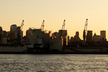 Brooklyn Navy Yard at sunset