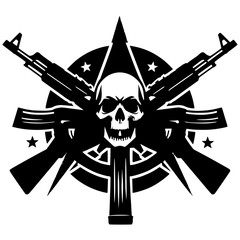 Skull and weapon silhouette