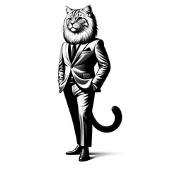 Fototapeta premium スーツを着た猫