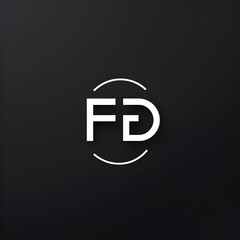 Modern Black and White 'FD' Logo for the Progressive Tech or Business Industry