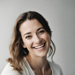 Smiling lady filled with joy