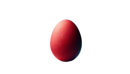Uovo temperato di rosso, senza sfondo