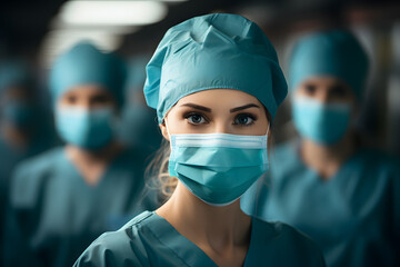 Fototapeta na wymiar portrait of a female surgeon