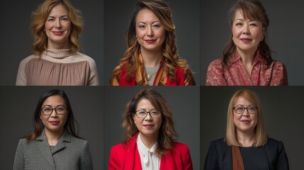 A collection of professional headshots featuring women in business attire, ideal for corporate profiles and personal branding.