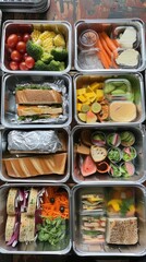 School lunches. Vertical background