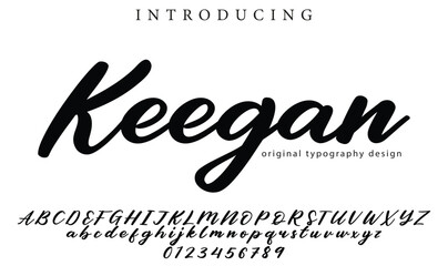 Keegan Font Stylish brush painted an uppercase vector letters, alphabet, typeface