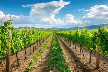 Fototapeta na wymiar Vineyards in countryside background . 