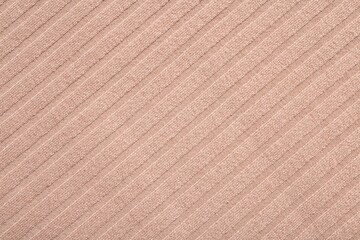 Texture of beige fabric as background, top view