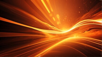 Fototapeta na wymiar Orange technology abstract motion background with burst rays speed light effect from Generative AI
