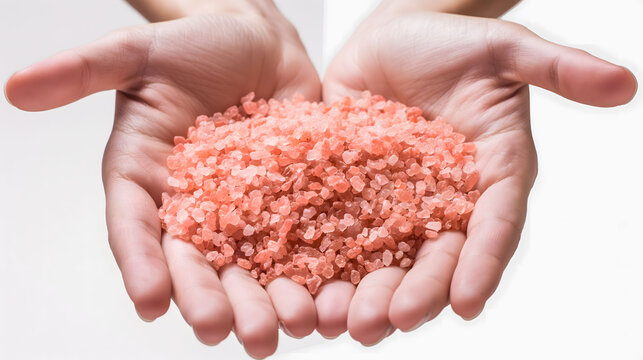 Hands Offering Natural Himalayan Pink Salt - Wellness and Gourmet Cooking Concept