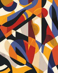 abstract geometric vector background inspired by cubist art fragmented shapes